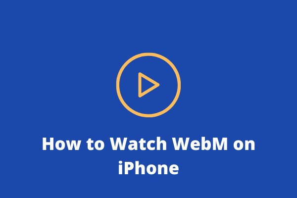 Comment regarder WebM sur iPhone? Top 3 des solutions!